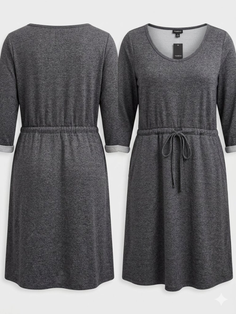 Torrid Gray Tiewaist Sweatershirt Dress NWT